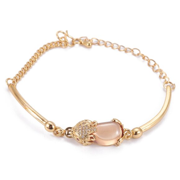 NWOT Pi Xiu Jeweled Gold Charm Bracelet, Protection bracelet, Color change - Picture 2 of 3